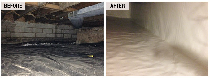 crawlspace repair before and after