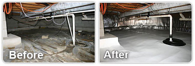crawlspace encapsulation before and after